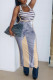 Khaki Casual Print Patchwork U Neck One Step Skirt Dresses