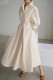 Apricot Casual Solid Patchwork V Neck Long Sleeve Dresses