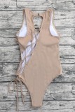 Black Sexy Solid Hollowed Out Frenulum Swimwears (With Paddings)