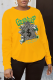 Yellow Casual Street Print Patchwork O Neck Tops