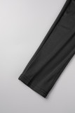 Black Sexy Solid Backless Strapless Skinny Jumpsuits