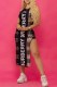 Black khaki Sexy Striped Print Patchwork Letter O Neck Irregular Dress Dresses