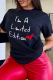 Black Street Daily Basis Print Letter O Neck T-Shirts