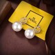 White Gold Elegant Letter Patchwork Rhinestone Earrings
