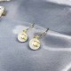 White Gold Street Celebrities Letter Patchwork Earrings