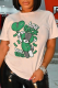 White Street Daily Print Patchwork O Neck T-Shirts