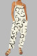 Apricot Casual Gradual Change Print Patchwork Pocket Zipper Spaghetti Strap Loose Jumpsuits