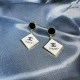 Black And White Street Letter Patchwork Earrings