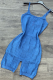 Blue Street Daily Solid Patchwork Buckle Spaghetti Strap Skinny Rompers