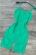 Green Street Daily Solid Patchwork Buckle Spaghetti Strap Skinny Rompers