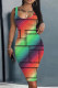 Red Casual Print Basic U Neck Vest Dress Dresses
