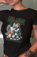 Black Sportswear Vintage Print Patchwork O Neck T-Shirts