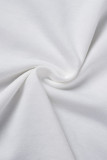 White Street Print Patchwork O Neck T-Shirts