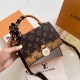 Khaki Street Elegant Letter Patchwork Bags