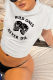 White Daily Vintage Print Patchwork O Neck T-Shirts