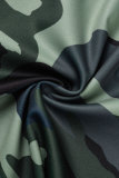 Camouflage Street Sportswear Basis Print Vests Printing Contrast O Neck Sleeveless Two Pieces