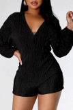 Red Sexy Solid Bandage Backless V Neck Regular Rompers