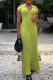 Green Casual Solid Patchwork V Neck Long Dress Dresses