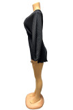Red Sexy Solid Bandage Backless V Neck Regular Rompers