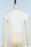 White Street Print Patchwork O Neck T-Shirts