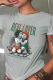 Grey Sportswear Vintage Print Patchwork O Neck T-Shirts