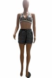 Grey Street Print Letter Straight Bottoms