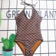 Coffee Sexy Print Bandage Swimwears