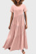 Pink Casual Solid Patchwork O Neck Short Sleeve Dress Dresses