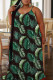 Green Sexy Casual Print Backless Spaghetti Strap Long Dress Plus Size Dresses