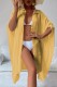 Yellow Sexy Casual Solid Cardigan Swimwears Cover Up