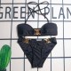 Black Gold Sexy Geometric Bandage Metal Accessories Decoration Swimwears