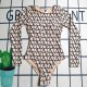 Apricot Sexy Vacation Letter Patchwork Swimwears
