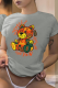 Grey Daily Cute Print Patchwork O Neck T-Shirts