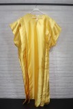 Golden Yellow Casual Solid Patchwork O Neck Long Dress Plus Size Dresses