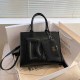 Black Casual Simplicity Letter Patchwork Zipper Bags