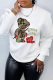 White Street Vintage Print Patchwork O Neck Tops