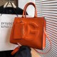 Orange Casual Simplicity Letter Patchwork Zipper Bags