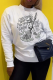 White Casual Daily Print Patchwork O Neck Tops