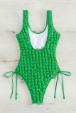 Green Sexy Solid Bandage Backless Swimwears (With Paddings)