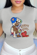 Grey Street Daily Print Patchwork O Neck T-Shirts