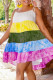 Yellow Casual Print Bandage Patchwork Spaghetti Strap Sleeveless Dress Dresses