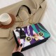 Multicolor Street Figure Print Chains Bags