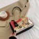 Red White Street Figure Print Chains Bags