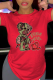 Red Daily Vintage Print Patchwork O Neck T-Shirts