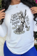 White Daily Vintage Print Patchwork O Neck Tops
