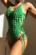 Green Sexy Solid Bandage Backless Swimwears (With Paddings)