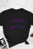 White Casual Print Basic O Neck T-Shirts