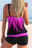 Blue Sexy Print Backless Swimwears  (With Paddings)