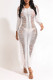 White Sexy Solid Hollowed Out Patchwork Backless Swimwears Cover Up