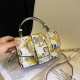 White Gold Street Print Letter Bags